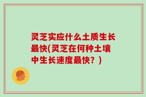 灵芝实应什么土质生长最快(灵芝在何种土壤中生长速度最快?)