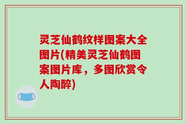 灵芝仙鹤纹样图案大全图片(精美灵芝仙鹤图案图片库,多图欣赏令人陶醉)