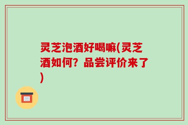 灵芝泡酒好喝嘛(灵芝酒如何？品尝评价来了)