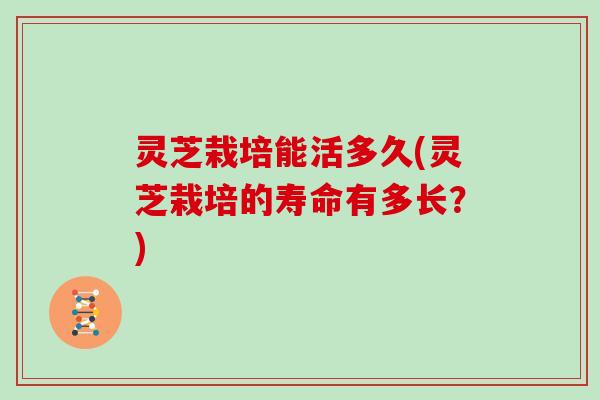 灵芝栽培能活多久(灵芝栽培的寿命有多长?)