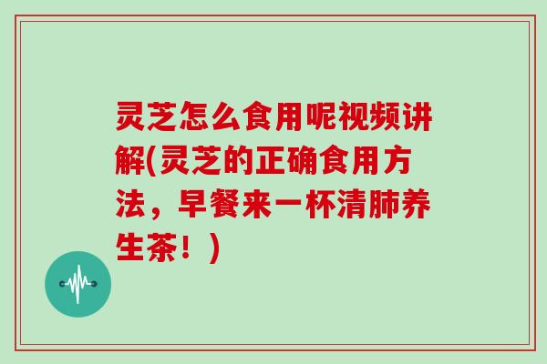 灵芝怎么食用呢视频讲解(灵芝的正确食用方法，早餐来一杯清肺养生茶！)