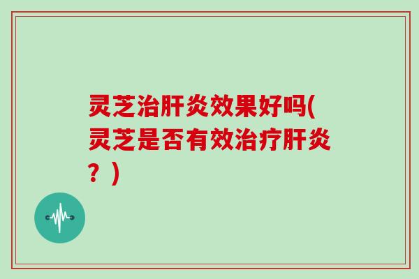 灵芝治肝炎效果好吗(灵芝是否有效治疗肝炎？)
