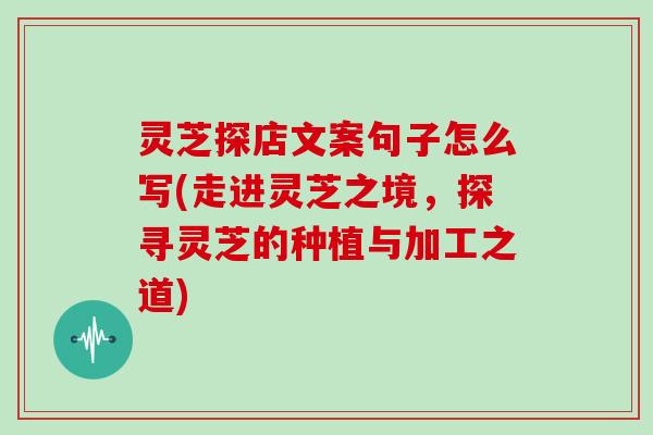 灵芝探店文案句子怎么写(走进灵芝之境,探寻灵芝的种植与加工之道)