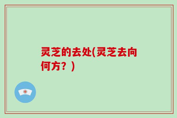 灵芝的去处(灵芝去向何方？)