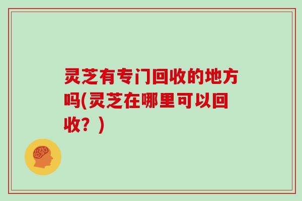 灵芝有专门回收的地方吗(灵芝在哪里可以回收?)