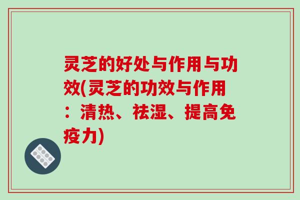 灵芝的好处与作用与功效(灵芝的功效与作用：清热、祛湿、提高免疫力)