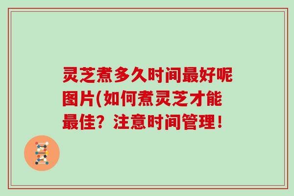 灵芝煮多久时间最好呢图片(如何煮灵芝才能最佳？注意时间管理！
