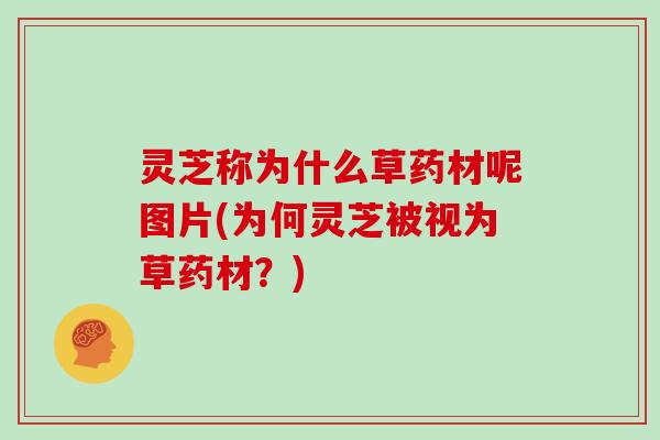 灵芝称为什么草药材呢图片(为何灵芝被视为草药材?)