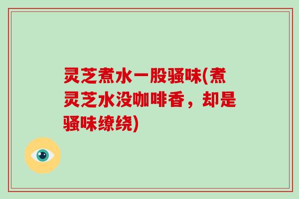 灵芝煮水一股骚味(煮灵芝水没咖啡香,却是骚味缭绕)