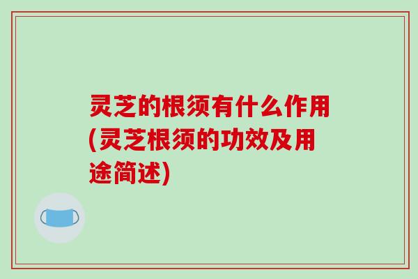 灵芝的根须有什么作用(灵芝根须的功效及用途简述)