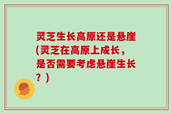 灵芝生长高原还是悬崖(灵芝在高原上成长,是否需要考虑悬崖生长?)