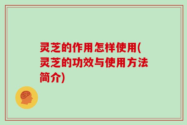 灵芝的作用怎样使用(灵芝的功效与使用方法简介)