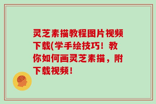 灵芝素描教程图片视频下载(学手绘技巧!教你如何画灵芝素描,附下载视频!