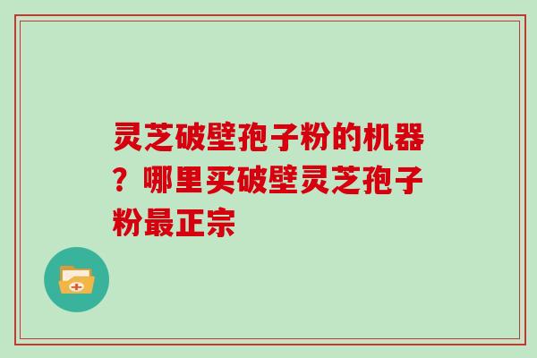 灵芝破壁孢子粉的机器?哪里买破壁灵芝孢子粉最正宗