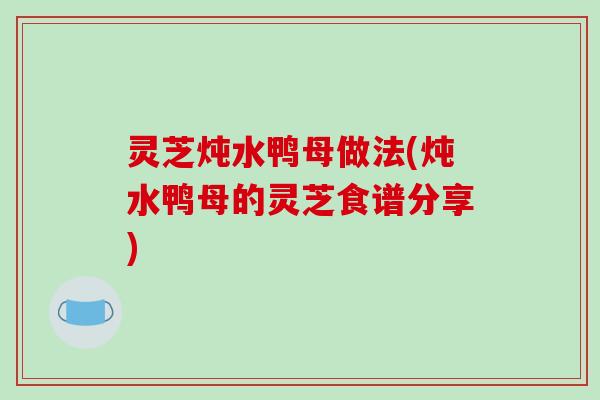 灵芝炖水鸭母做法(炖水鸭母的灵芝食谱分享)