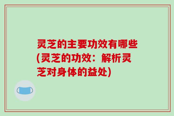 灵芝的主要功效有哪些(灵芝的功效:解析灵芝对身体的益处)