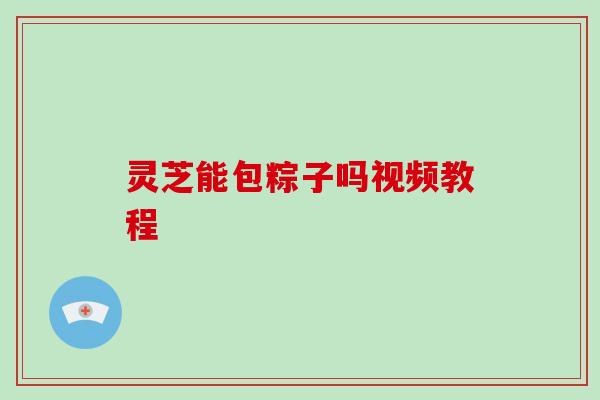 灵芝能包粽子吗视频教程