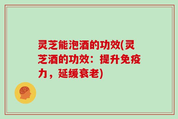 灵芝能泡酒的功效(灵芝酒的功效：提升免疫力，延缓衰老)