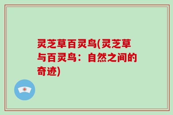 灵芝草百灵鸟(灵芝草与百灵鸟：自然之间的奇迹)