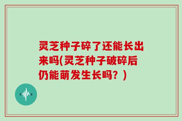 灵芝种子碎了还能长出来吗(灵芝种子破碎后仍能萌发生长吗?)