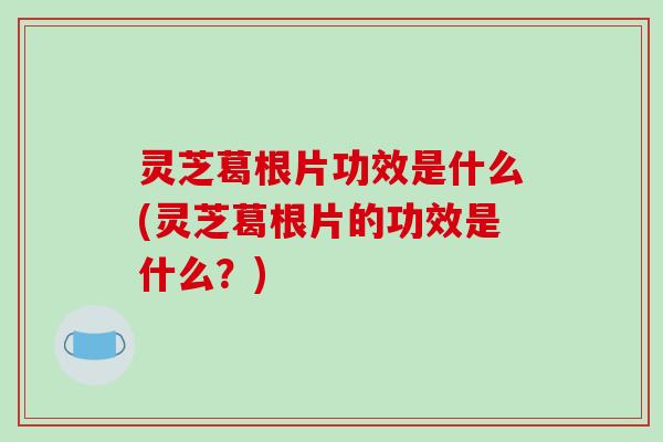 灵芝葛根片功效是什么(灵芝葛根片的功效是什么？)