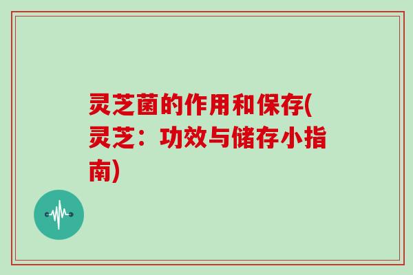 灵芝菌的作用和保存(灵芝：功效与储存小指南)