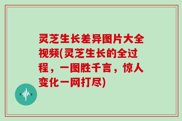 灵芝生长差异图片大全视频(灵芝生长的全过程,一图胜千言,惊人变化一网打尽)
