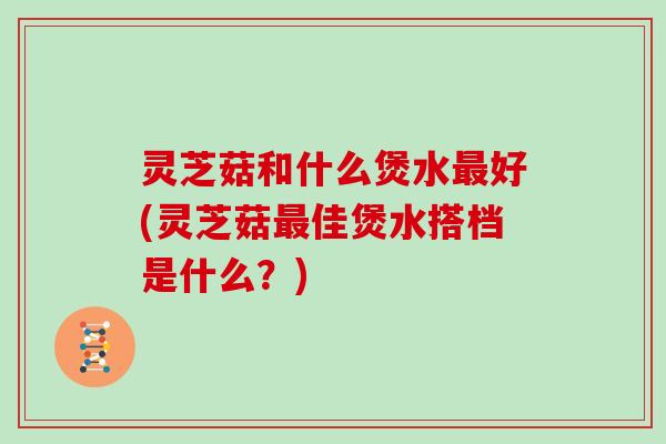 灵芝菇和什么煲水最好(灵芝菇最佳煲水搭档是什么？)