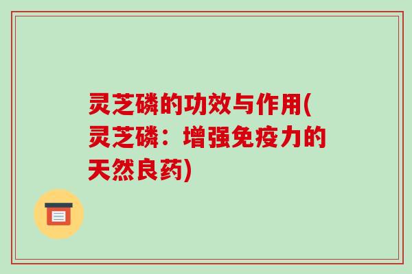 灵芝磷的功效与作用(灵芝磷:增强免疫力的天然良药)