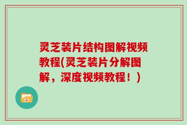 灵芝装片结构图解视频教程(灵芝装片分解图解,深度视频教程!)