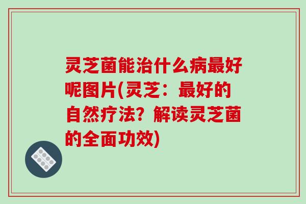 灵芝菌能治什么病最好呢图片(灵芝:最好的自然疗法?解读灵芝菌的全面功效)