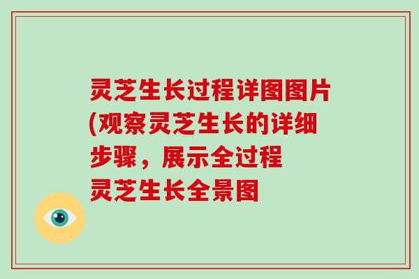灵芝生长过程详图图片(观察灵芝生长的详细步骤，展示全过程  灵芝生长全景图