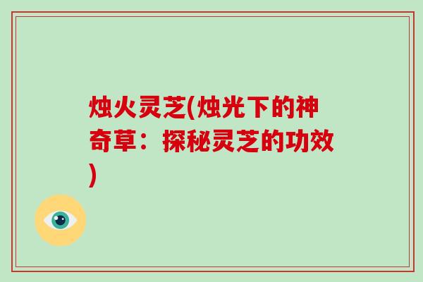 烛火灵芝(烛光下的神奇草:探秘灵芝的功效)