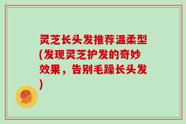灵芝长头发推荐温柔型(发现灵芝护发的奇妙效果,告别毛躁长头发)