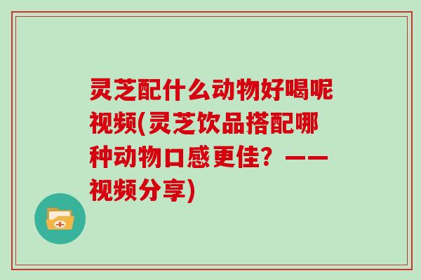 灵芝配什么动物好喝呢视频(灵芝饮品搭配哪种动物口感更佳?——视频分享)