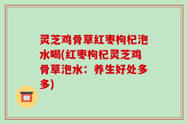 灵芝鸡骨草红枣枸杞泡水喝(红枣枸杞灵芝鸡骨草泡水:养生好处多多)