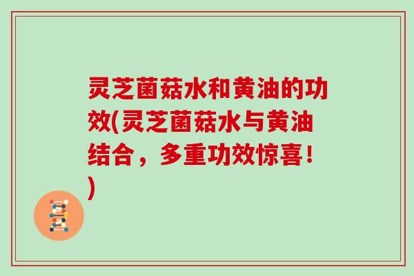 灵芝菌菇水和黄油的功效(灵芝菌菇水与黄油结合,多重功效惊喜!)