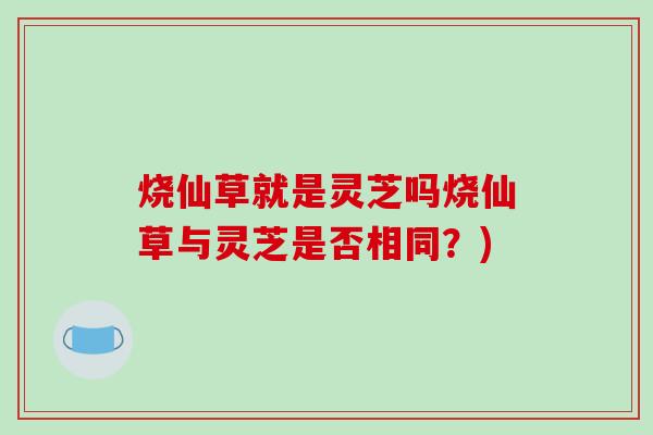 烧仙草就是灵芝吗烧仙草与灵芝是否相同？)
