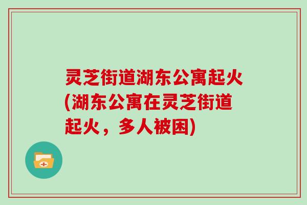 灵芝街道湖东公寓起火(湖东公寓在灵芝街道起火,多人被困)