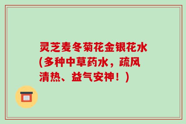 灵芝麦冬菊花金银花水(多种中草药水,疏风清热、益气安神!)