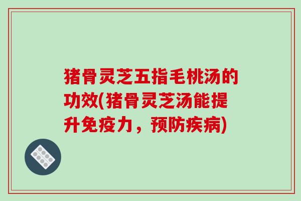 猪骨灵芝五指毛桃汤的功效(猪骨灵芝汤能提升免疫力,预防疾病)
