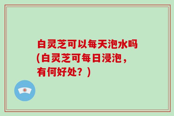 白灵芝可以每天泡水吗(白灵芝可每日浸泡，有何好处？)