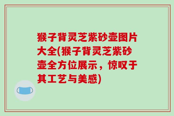 猴子背灵芝紫砂壶图片大全(猴子背灵芝紫砂壶全方位展示，惊叹于其工艺与美感)