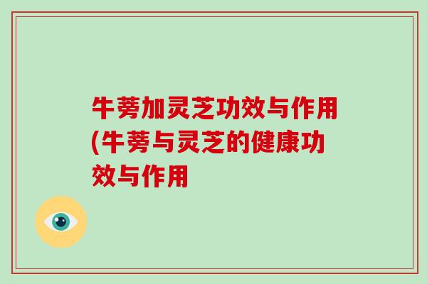 牛蒡加灵芝功效与作用(牛蒡与灵芝的健康功效与作用