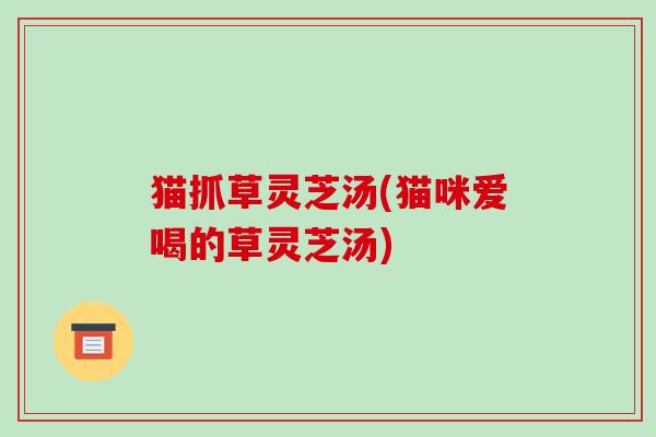猫抓草灵芝汤(猫咪爱喝的草灵芝汤)