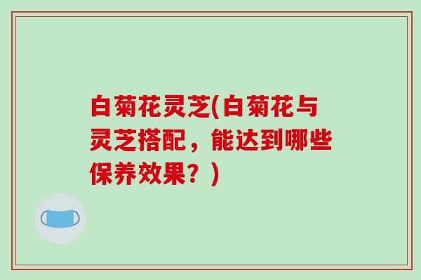 白菊花灵芝(白菊花与灵芝搭配,能达到哪些保养效果?)