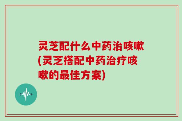 灵芝配什么中药治咳嗽(灵芝搭配中药治疗咳嗽的最佳方案)