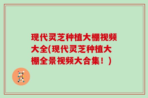现代灵芝种植大棚视频大全(现代灵芝种植大棚全景视频大合集!)