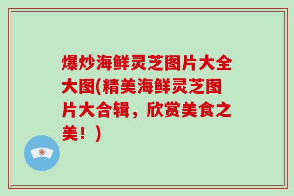 爆炒海鲜灵芝图片大全大图(精美海鲜灵芝图片大合辑,欣赏美食之美!)