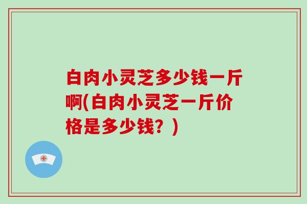 白肉小灵芝多少钱一斤啊(白肉小灵芝一斤价格是多少钱？)